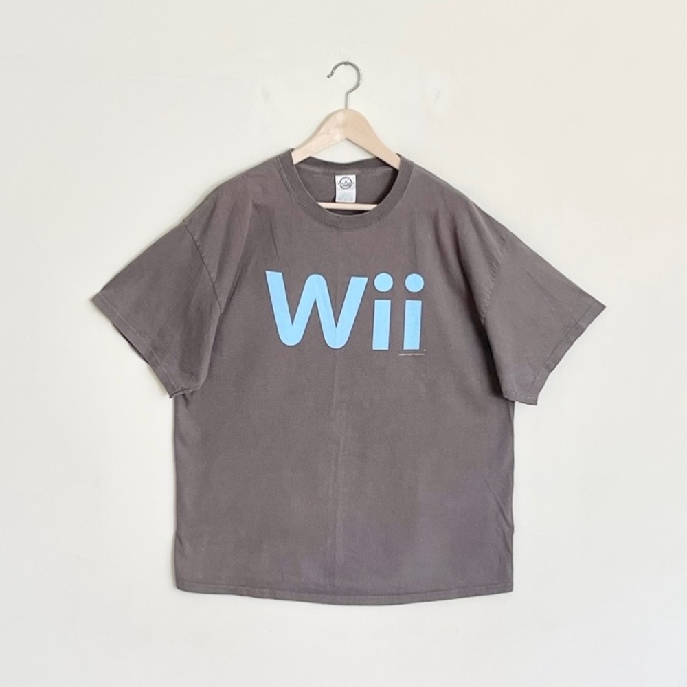 Vintage 2007 Y2K Nintendo Wii Logo Gray Promotional T Shirt Adult size XL